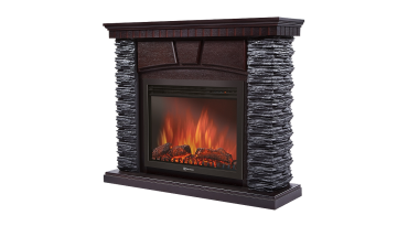 Портал Firelight Porto 25 камень черный, шпон венге