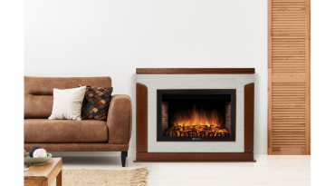 Портал Firelight Prestigio 30 камень белый, шпон дуб